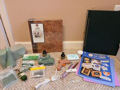 Crafting of all kinds - embossing - crocheting - scrapbooks -Flower arrangement incl. glue gun - clay and more
