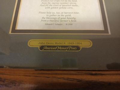 Framed wall art - John Deere Model R 1949 - 1954 American Memory Print