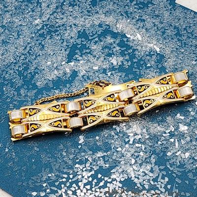 Spanish Damascene Gold FIlled bracelet