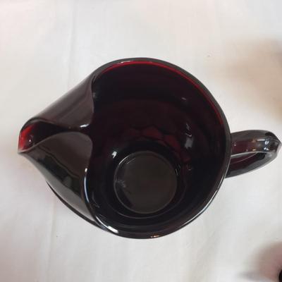Red/Purple Pitchers, Creamers and Vase (LR-KD)