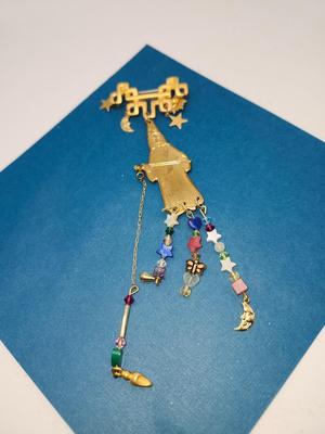 Wizard Sun Moon Stars Pin