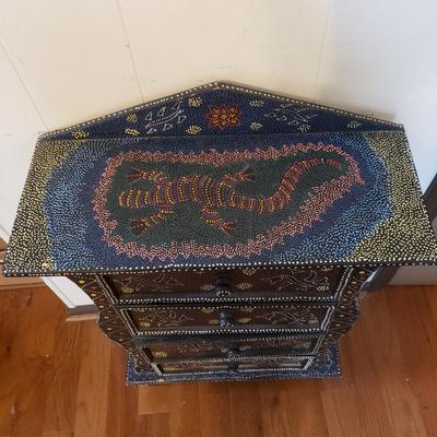 Indonesian Four Drawer Cabinet and Matching Bowl (LR-KD)