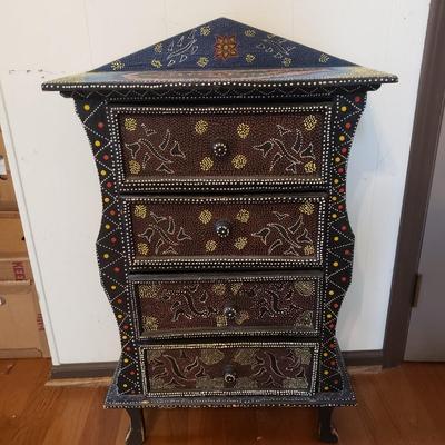 Indonesian Four Drawer Cabinet and Matching Bowl (LR-KD)