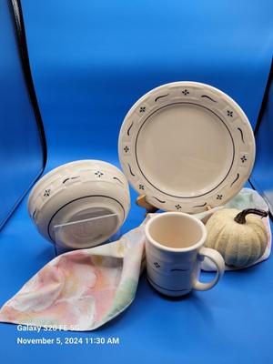 Longaberger Vintage Blue Pattern Dishes - 3 pieces setting #1