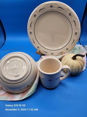 Longaberger Vintage Blue Pattern Dishes - 3 pieces setting #1