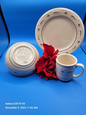 Longaberger Vintage Blue Pattern - NEW IN BOX - Set 2