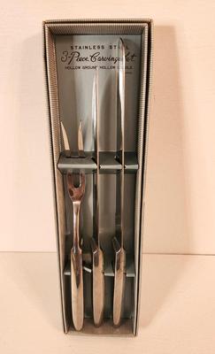 Lot #3 Stainless Steel Carving Set (Japan) - Unused in Box - Vintage