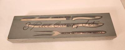 Lot #3 Stainless Steel Carving Set (Japan) - Unused in Box - Vintage