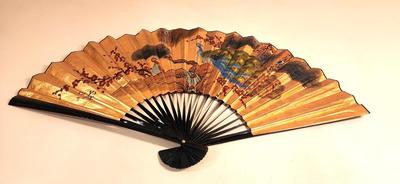 Lot #5 Large Handpainted Oriental Fan Wall Hanging
