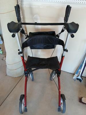 Folding Elenker Rollator with Loop Brakes, Aluminum, 300lbs Weight Capacity Walk Assist while standing
