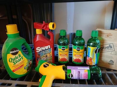 Fertilizers for your plants - Miracle grow and some stakes for trees