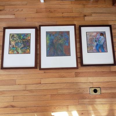 Trio of Jazz Original/Signed Artwork by Eileen Ross (S-KD)