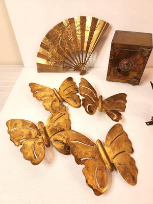 Lot #26 70's Brass Decor Items - 9 pieces