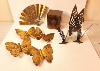 Lot #26 70's Brass Decor Items - 9 pieces