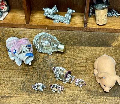 Miniature Pig Figurine Shadow Box
