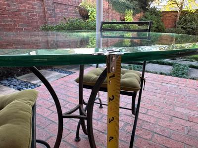 Outdoor Beveled Glass Top Table & Chairs