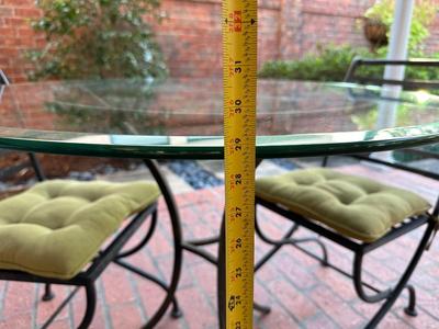 Outdoor Beveled Glass Top Table & Chairs