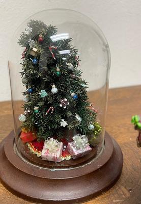 Christmas Decor Lot - German Bear, Mini Book, Mini Diorama, Keychain, Wood Box, etc