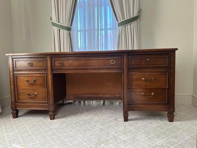 Mid-Century Solid Wood Office Desk