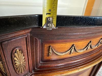 Granite Top Ornate Side Cabinet