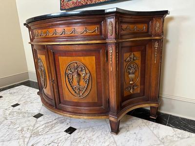 Granite Top Ornate Side Cabinet