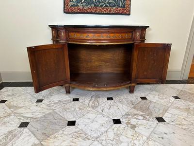 Granite Top Ornate Side Cabinet