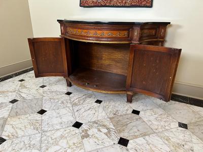 Granite Top Ornate Side Cabinet