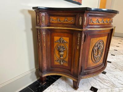 Granite Top Ornate Side Cabinet