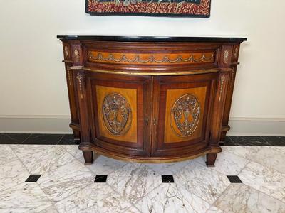 Granite Top Ornate Side Cabinet