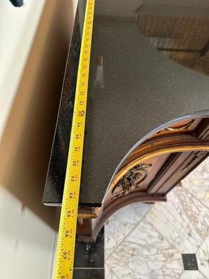 Granite Top Ornate Side Cabinet