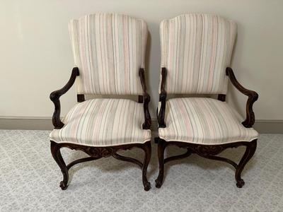 Vintage Carved Arm Chairs (See Details)