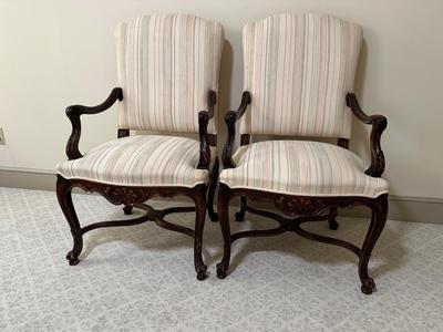 Vintage Carved Arm Chairs (See Details)