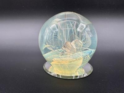 Art Glass Paperweight Signed