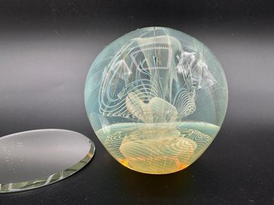 Art Glass Paperweight Signed