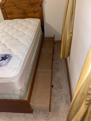 TWIN BED WITH UNDER DRESSER 1 of 2
