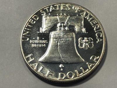 1954 Choice Proof 66/67 Cameo Franklin Silver Half Dollar as Pictured. FREE DOMESTIC SHIPPING.