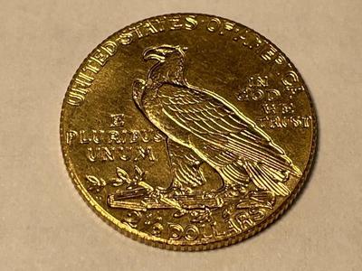 1925-D Brilliant Uncirculated $2.50 Gold Indian as Pictured. (Receive Coin as Pic'd). FREE DOMESTIC SHIPPING.