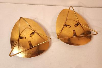 Lot #31 MCM Pair of Douglass Quality Brass Plated Candle holders - scarce