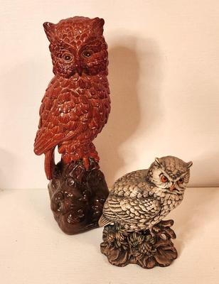 Lot #39 Lot of 2 Vintage Ceramic Owls - MC Decor