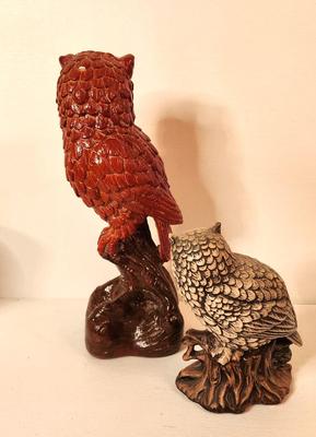 Lot #39 Lot of 2 Vintage Ceramic Owls - MC Decor