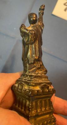 Vintage Cast Iron Lady Liberty Bank