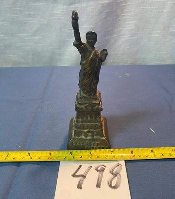Vintage Cast Iron Lady Liberty Bank