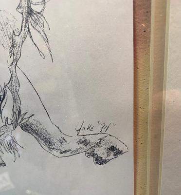 Signed Bullrider Drawing