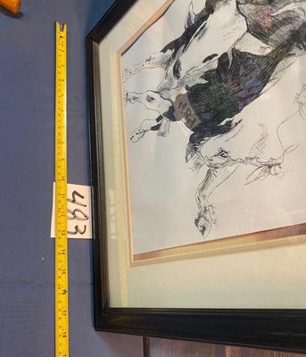 Signed Bullrider Drawing