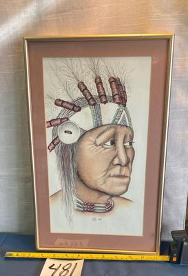 Signed Native American Picture