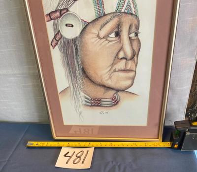 Signed Native American Picture