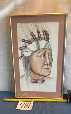 Signed Native American Picture