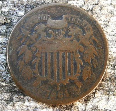 United Startes 1864 Two Cent Copper Coin