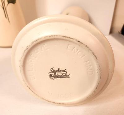 Lot #48 Vintage Ellgreave England Pottery Vases - Yellow Rose