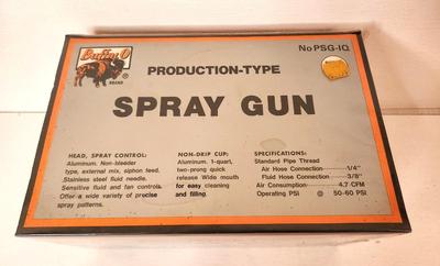 Lot #49 Buffalo Production Type Air Brush Spray Gun - new in box - extras